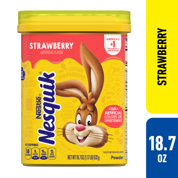 Nestlé NESQUIK Strawberry Flavor Powder Drink Mix Canister