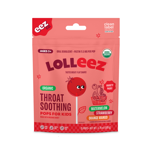 Lolleez Organic Throat Soothing Pops for Kids, Variety Pack Same