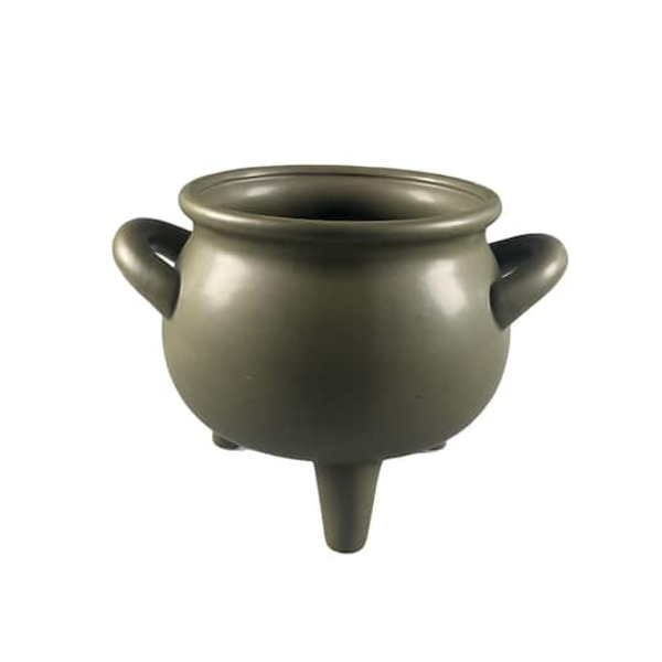 Ashland Ceramic Cauldron Planter - Green