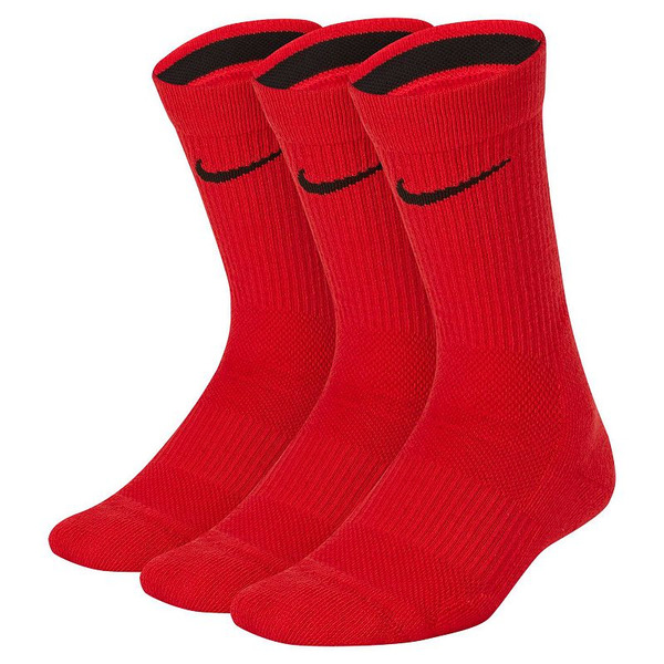 Nike Kids  3-Pack Elite Dri-FIT Basketball Crew Socks, Boy's, Size: 5-7, Red