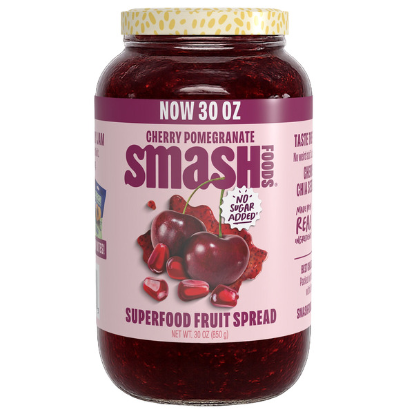 Smash Foods Cherry Pomegranate Superfood Fruit Spread, 30 oz