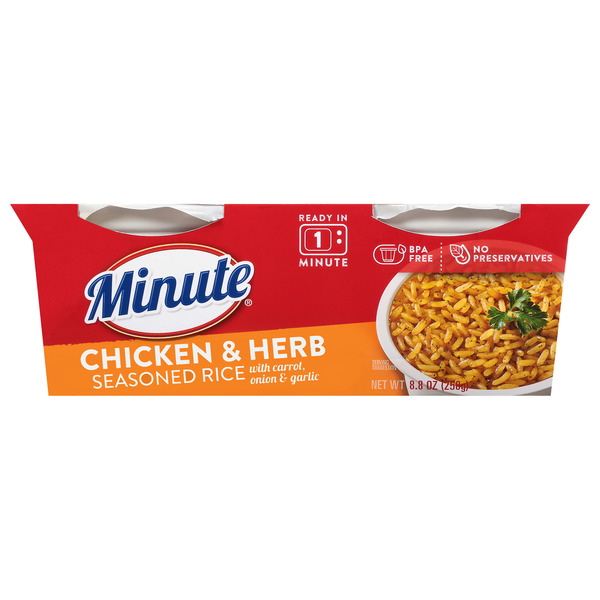 Minute Rice Ready To Serve Chicken & Herb Seasoned Rice, Gluten