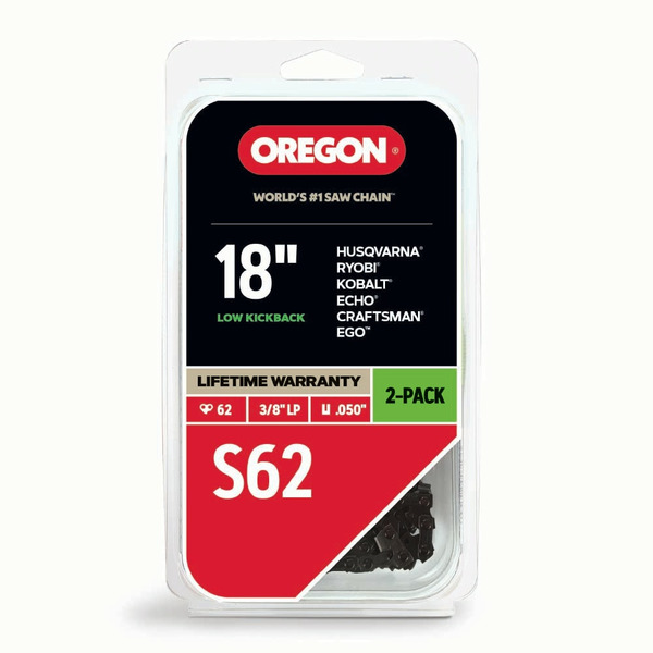Oregon S62T 2 -Pack 62 Link Replacement Chainsaw Chain For 18-in , 0.05-in Gauge , 3/8-in Pitch