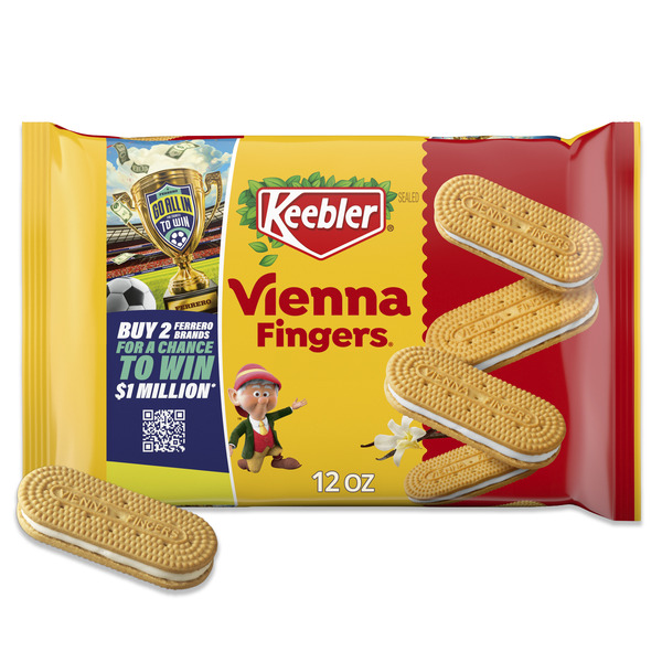 Keebler Vienna Fingers, Sandwich Cookies with Crème Filling, 12 oz