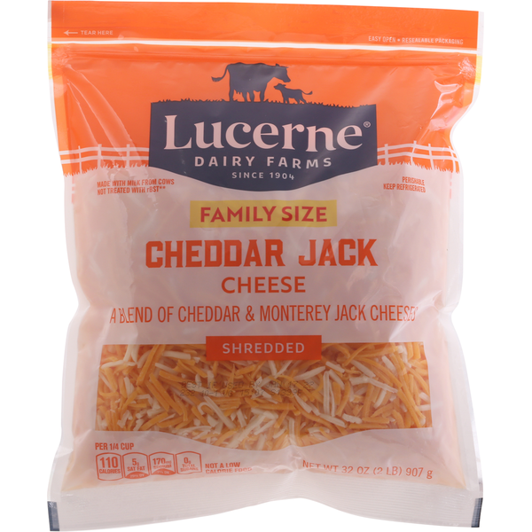 Lucerne Cheese, Finely Shredded, Cheddar Jack