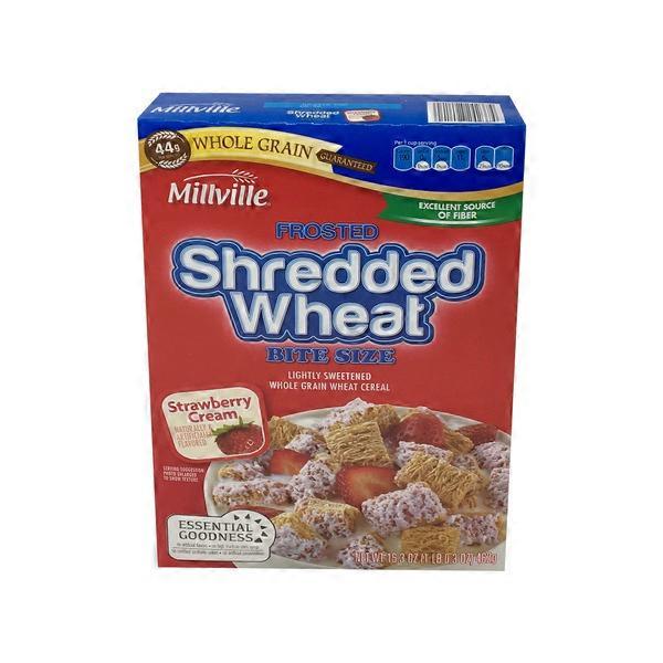 Millville Strawberry Frosted Shredded Wheat (16.3 oz) from ALDI Instacart