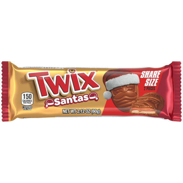 TWIX Caramel Share Size Cookie Bar Christmas Candy Santas Same-Day