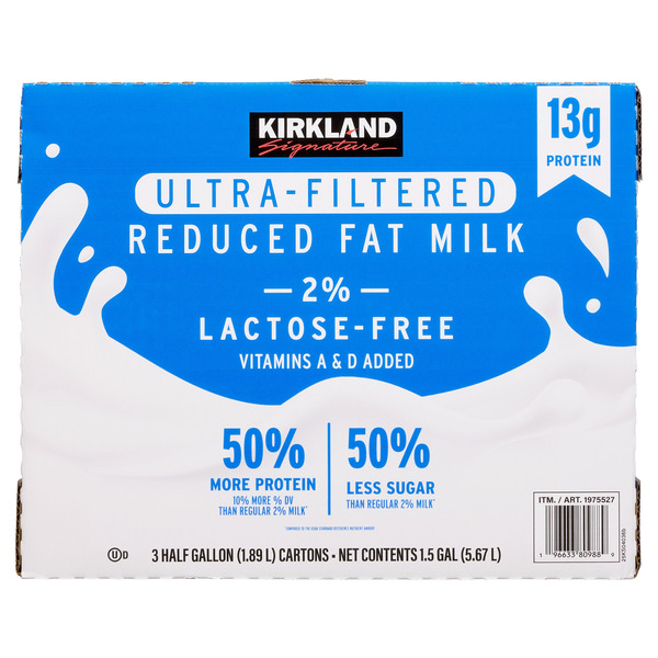 Kirkland Signature Ultra Filtered 2% Lactose Free Milk, 64 fl oz, 3-count