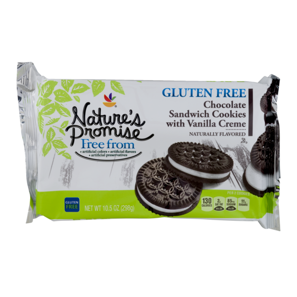 Nature's Promise Gluten Free Chocolate Sandwich Cookies with Vanilla