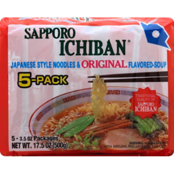 Sapporo Noodles & Soup, Japanese Style, Original Flavored, 5-Pack