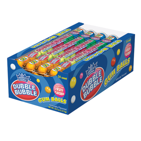 Double Bubble - Ball Gum Tube - 24/12 ct