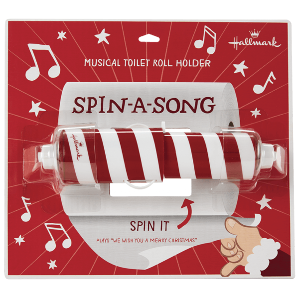Hallmark SpinaSong Musical Toilet Roll Holder Christmas Toilet Paper