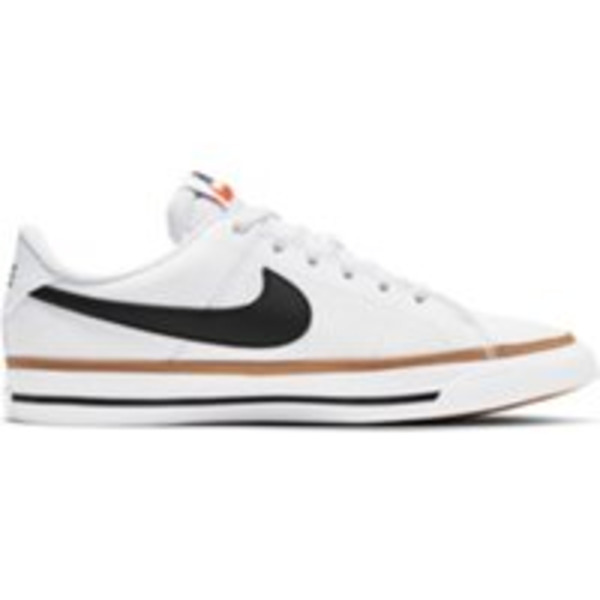 Nike Big Kids' Court Legacy Casual Shoes - White, Black, Desert Ochre & Gum Light Brown, Size 5.5