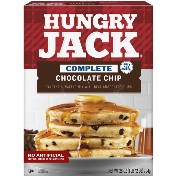 Hungry Jack Complete Chocolate Chip Pancake Mix and Waffle Mix, 28