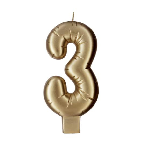 Makery Gold Number 3 Candle