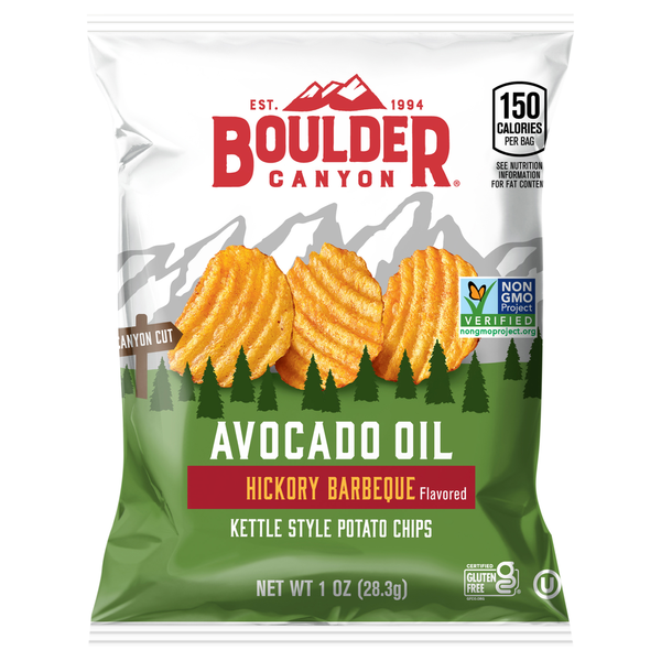 Boulder Canyon Canyon Cut Avocado Oil Kettle Style Hickory Barbeque Flavored Potato Chips