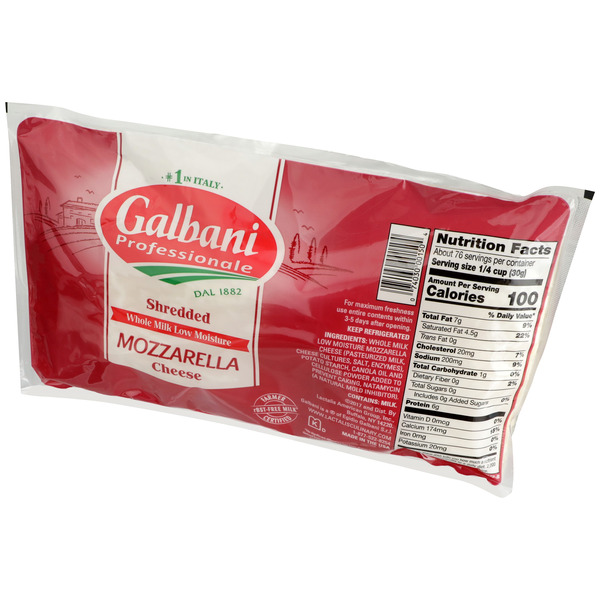 Sorrento - Whole Milk Shredded Mozzarella Cheese - 6/5 lbs