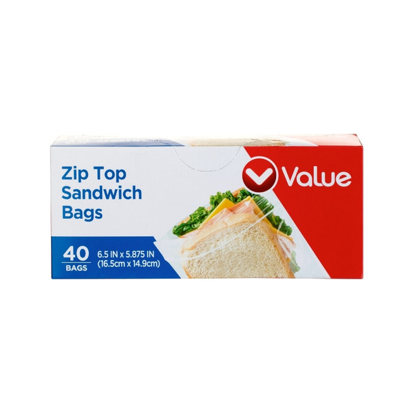 Value Food Storage Zip Top Sandwich Bags Same-Day Delivery