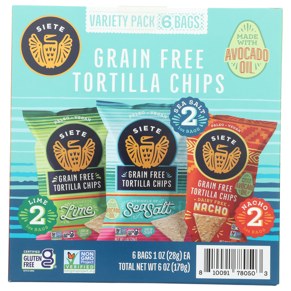 Siete Grain Free Tortilla Chips Variety Pack