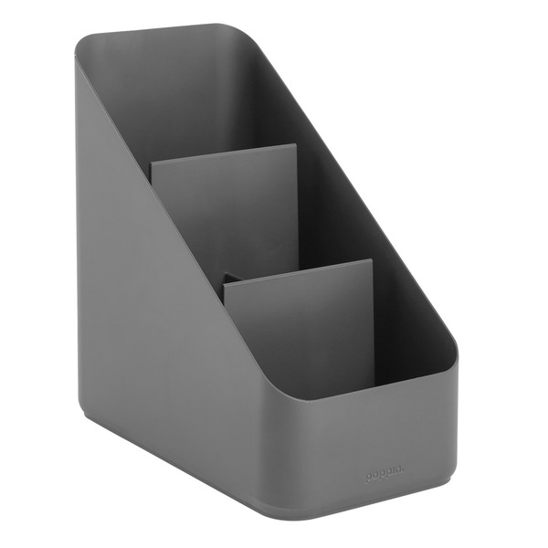 Poppin Small Desk Accessory Organizer - Dark Grey - 4-1/4" x 6-7/8" x 7-3/8"