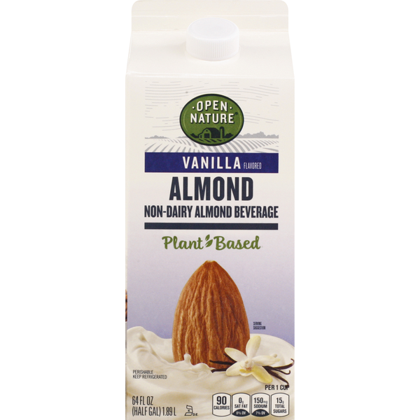 Open Nature Almond Beverage, NonDairy, Vanilla (64 oz) Instacart