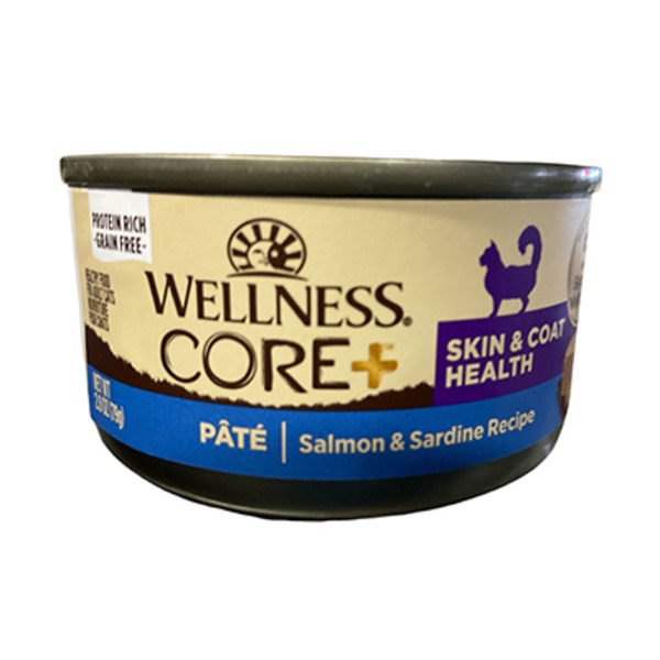 Wellness Core+ Grain Free Salmon & Sardine Recipe Pate Healthy Food For Adult Cats