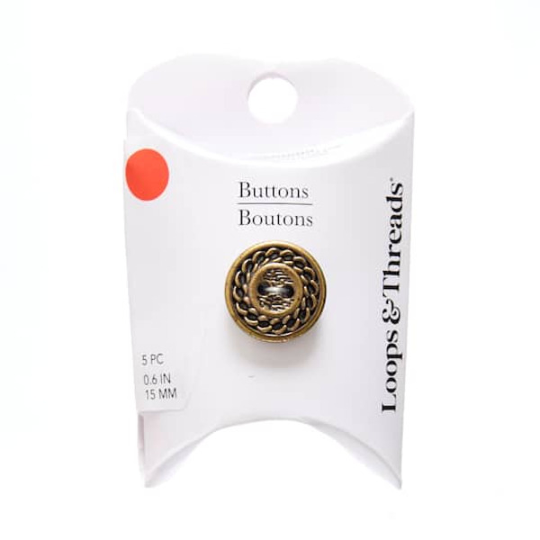 Loops & Threads Antique Bronze Chain Rim Round Buttons