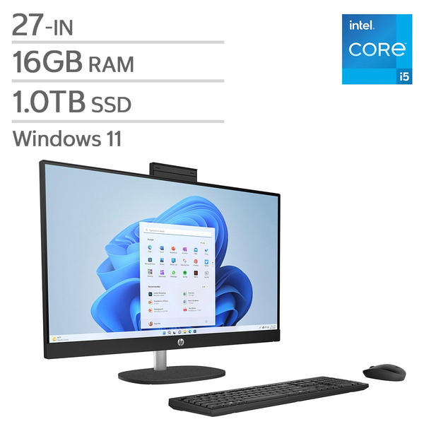 HP Intel Core i5-1334U 16GB RAM 1TB SSD 27" All-in-One Desktop PC