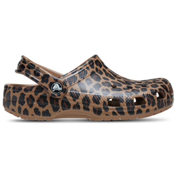 Crocs Girls' Leopard Classic Clogs, Size 6.0 - Sepia Leopard