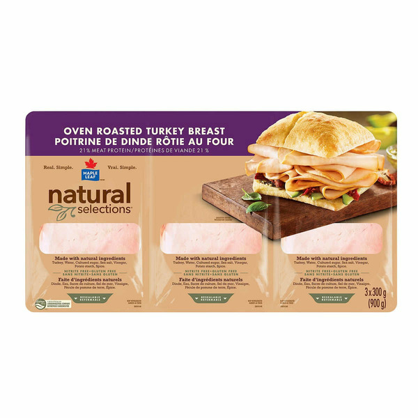 Maple Leaf Natural Selections Sliced Oven Roasted Turkey Breast
