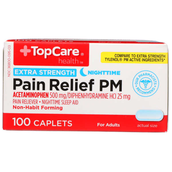 Top Care Extra Strength Pain Relief Pm Acetaminophen 500 Mg Pain