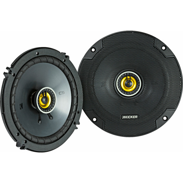 Kicker 6-1/2" Yellow & Black CS Series 2-Way Car Speakers With Polypropylene Cones