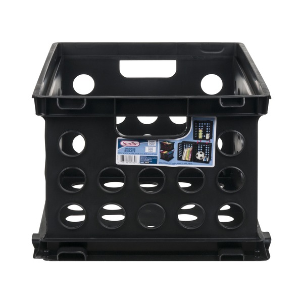 Black Sterilite Plastic Storage Crate