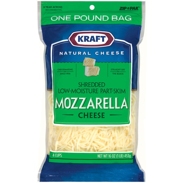 Kraft Mozzarella Low Moisture PartSkim Shredded Cheese (16 oz) Instacart