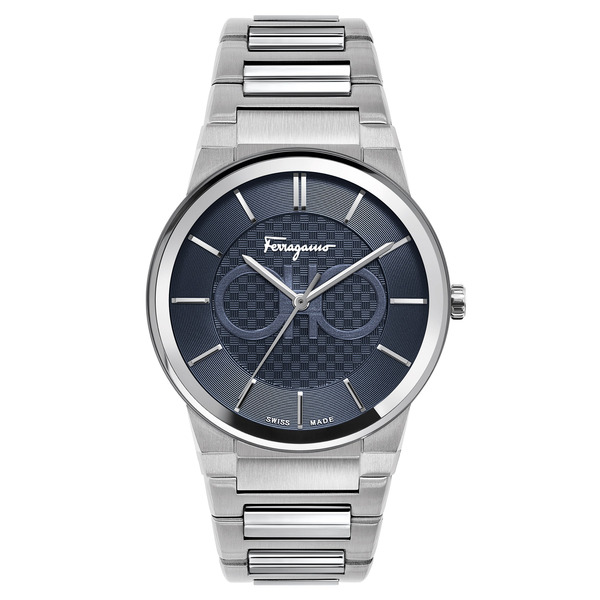 Ferragamo Sapphire Blue Guilloché Dial Men's Quartz Watch, 41mm