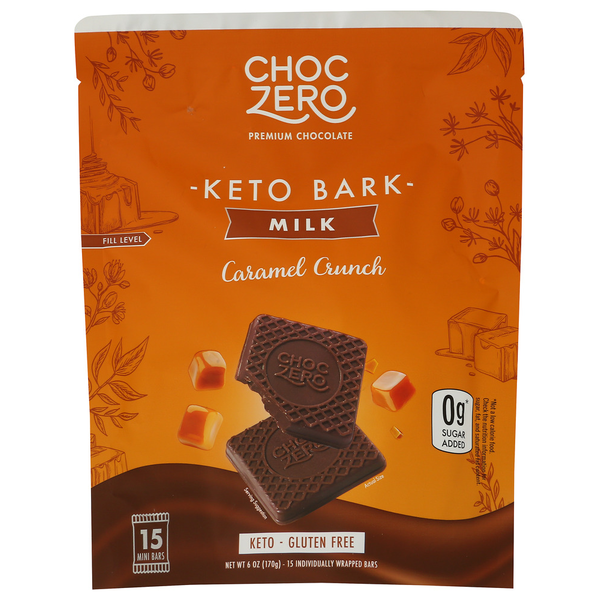 Choczero Milk Chocolate Caramel Crunch Keto Bark Same-Day Delivery