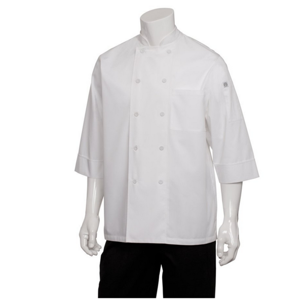 Montreal Chef Coat, double-breasted, short sleeves, white, 2XL