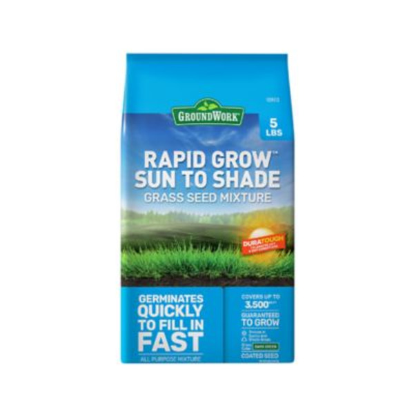 Ground Work 5 lb. 3,500 sq. ft. Rapid Grow Sun to Shade Mix Coated Grass Seed, South