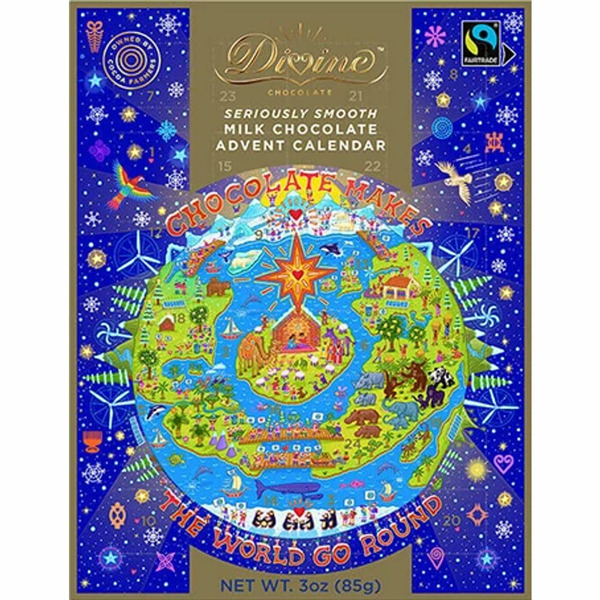 Divine Fairtrade Milk Chocolate Advent Calendar Same-Day Delivery