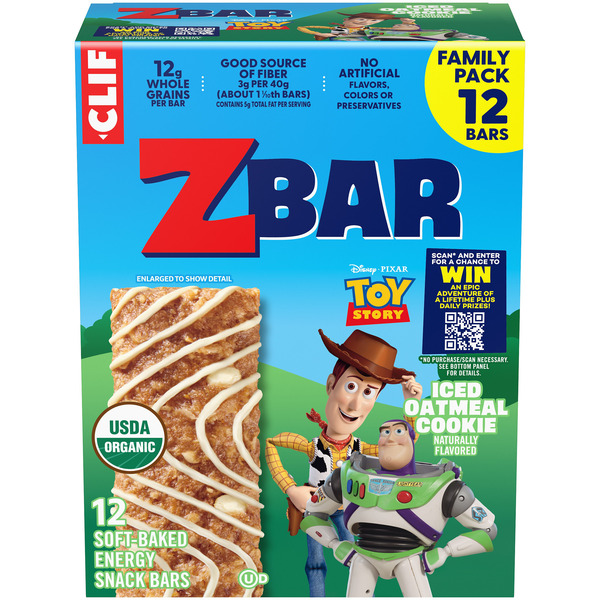 ZBAR Iced Oatmeal Cookie, Soft-Baked Energy Snack Bars, Organic Granola Bars 15.24 oz