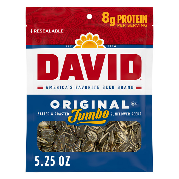 DAVID Roasted and Salted Original Jumbo Sunflower Seeds