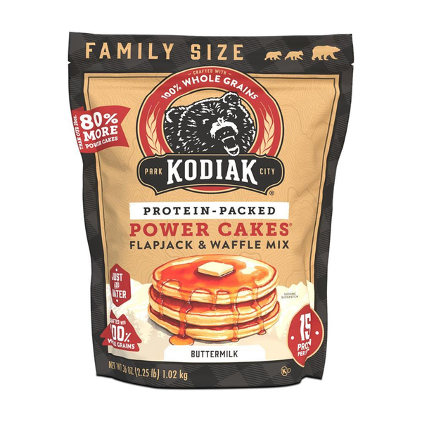 Kodiak Grizzly Sized Buttermilk Power Cakes Flapjack & Waffle Mix