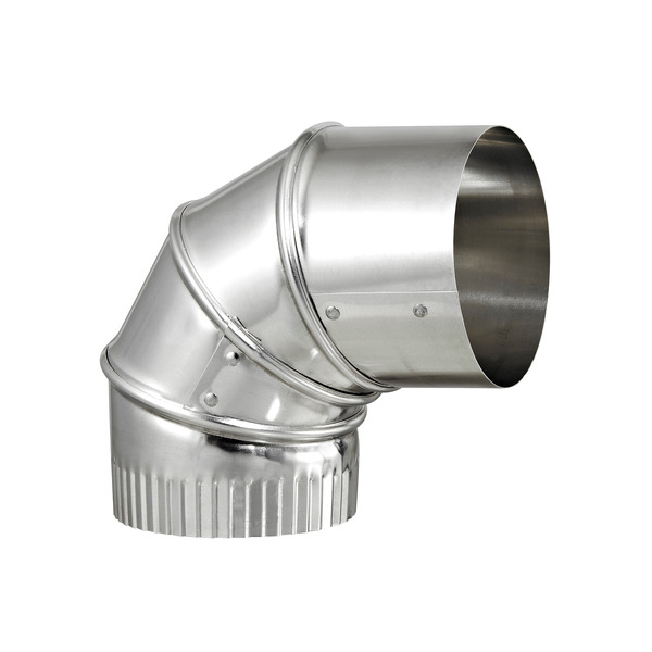 Lambro 4-in to 4-in 26 Gauge Aluminum Round Duct Elbow