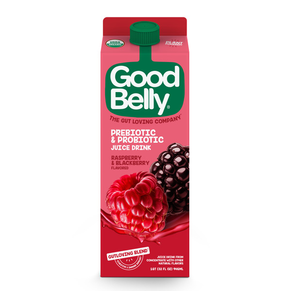 GoodBelly Raspberry & Blackberry Prebiotic & Probiotic Organic Juice Drink