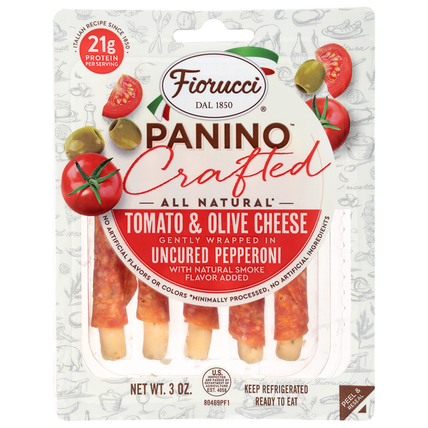 Fiorucci Crafted Tomato & Olive Cheese Uncured Pepperoni Panino