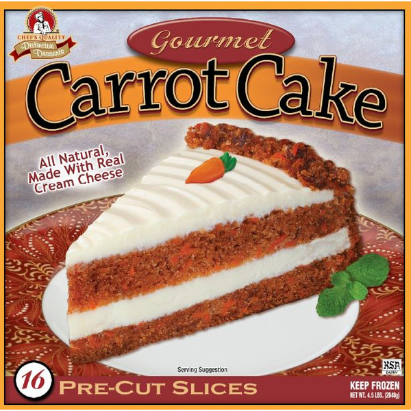 Frozen Chef's Quality - Carrot Cake with Cream Cheese Icing - 16 slices