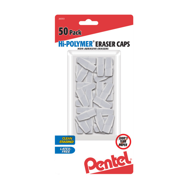 Pentel Hi-Polymer Eraser Caps - White