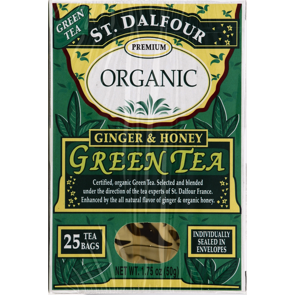 St. Dalfour Green Tea, Ginger & Honey, Bags Same-Day Delivery or