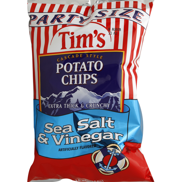 Tim's Potato Chips, Cascade Style, Sea Salt & Vinegar, Party Size (16