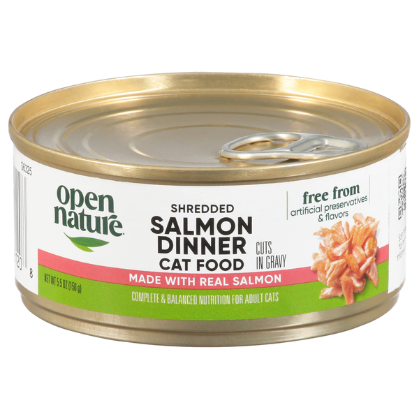Open Nature Cat Food, Grain Free Formula, Shredded Salmon Dinner in Gravy, Adult